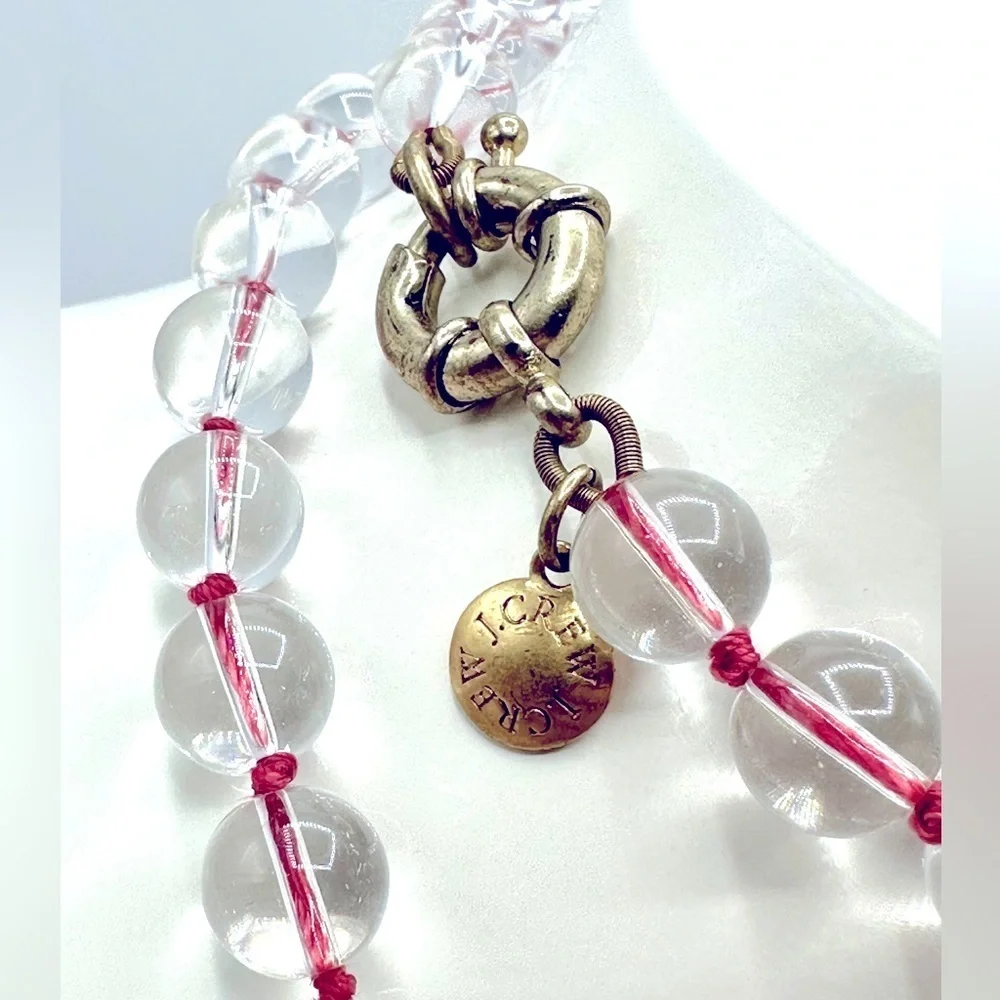 J. Crew Nautical Seahorse Glass‎ Bead Long Charm Necklace